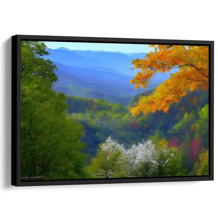 Serene Autumn Mountain View: Tranquil Landscape Canvas Art Print