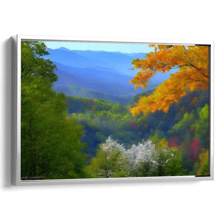 Serene Autumn Mountain View: Tranquil Landscape Canvas Art Print