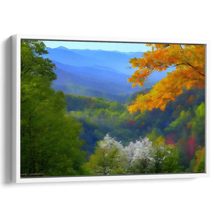 Serene Autumn Mountain View: Tranquil Landscape Canvas Art Print