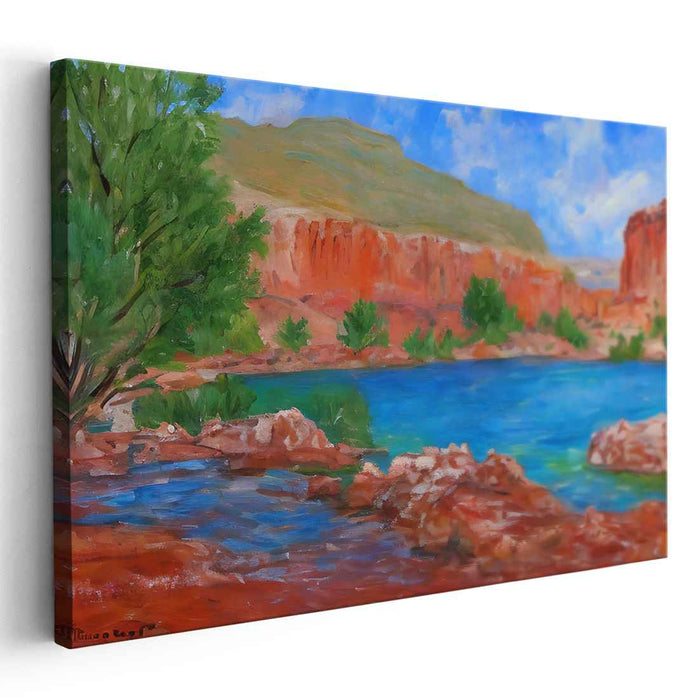 Wanderer's Delight: Majestic Canyon Landscape Canvas Art