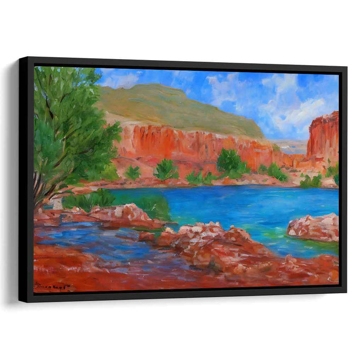 Wanderer's Delight: Majestic Canyon Landscape Canvas Art