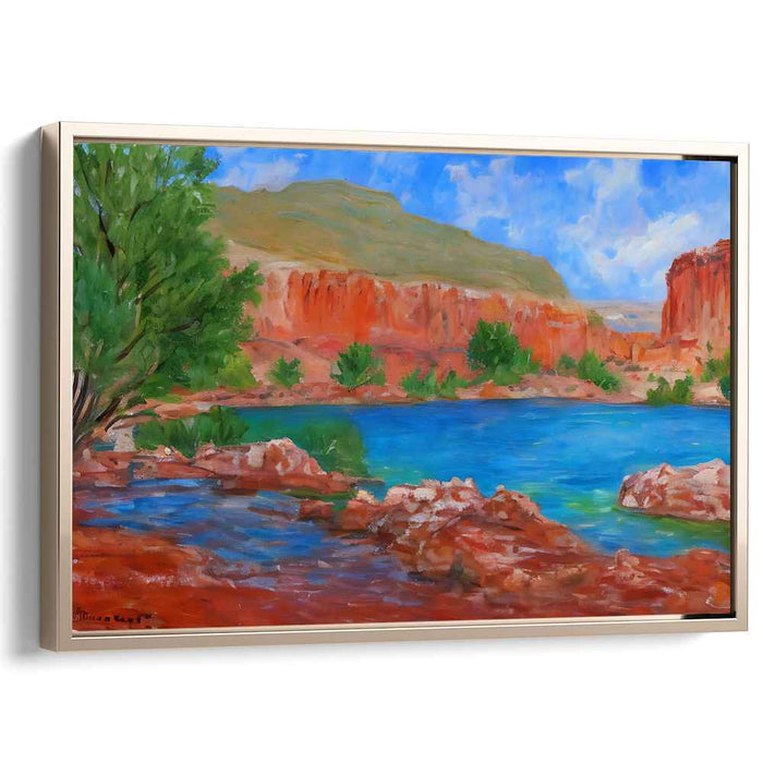 Wanderer's Delight: Majestic Canyon Landscape Canvas Art
