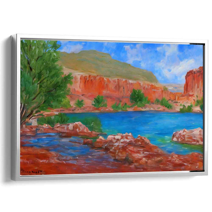 Wanderer's Delight: Majestic Canyon Landscape Canvas Art
