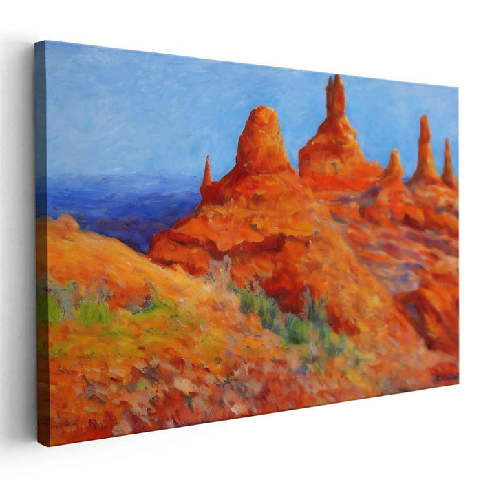 Vivid Strokes Melody: Vibrant Impressionist Landscape Canvas Art Print