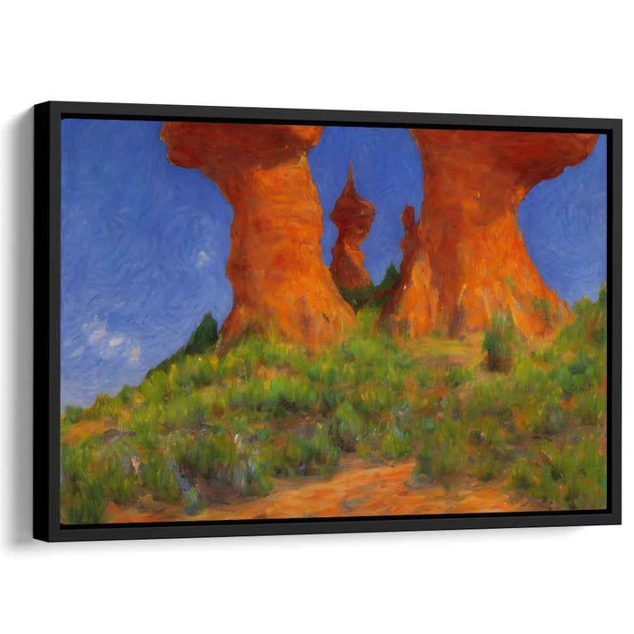 Desert Giants: Vivid Orange Sandstone Formations Canvas Art Print