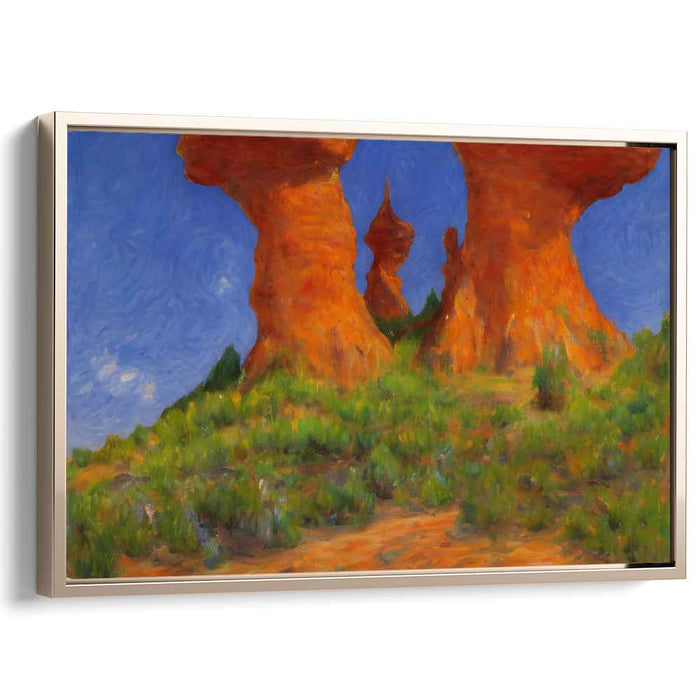 Desert Giants: Vivid Orange Sandstone Formations Canvas Art Print