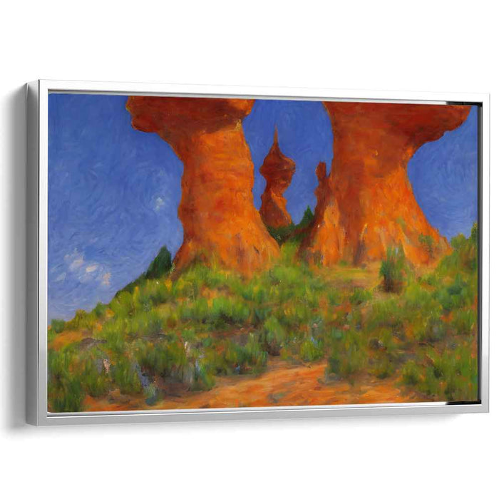 Desert Giants: Vivid Orange Sandstone Formations Canvas Art Print