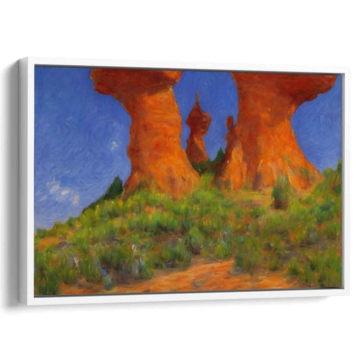 Desert Giants: Vivid Orange Sandstone Formations Canvas Art Print