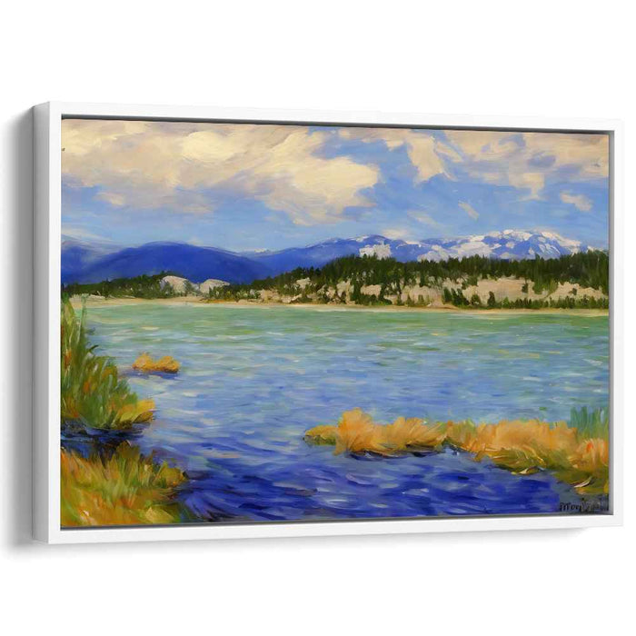 Epic Heights and Flow: Majestic Mountain and River Landscape Canvas Art
