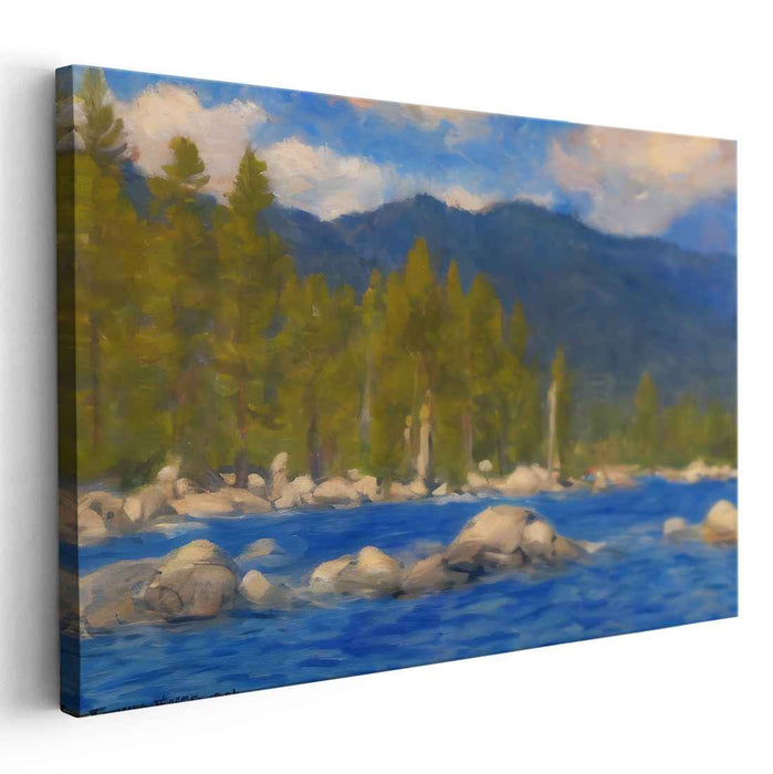 Calm Terrain: Serene Nature Landscape Canvas Art Print