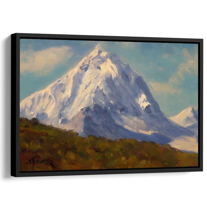 Alpenglow Essence: Impressionist Mountain Vista Canvas Art Print