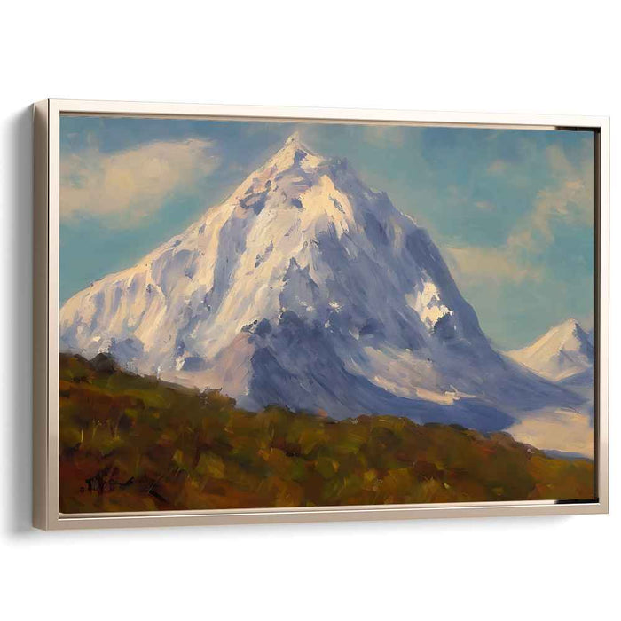Alpenglow Essence: Impressionist Mountain Vista Canvas Art Print