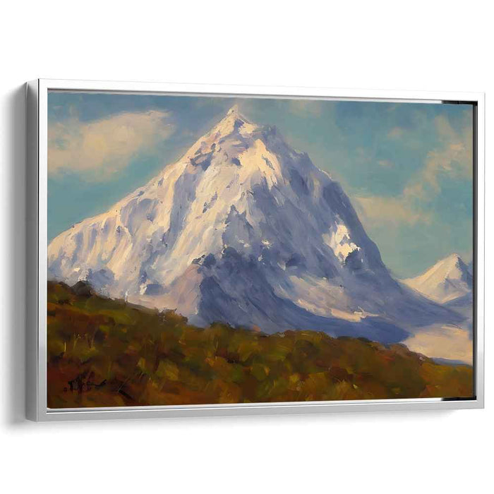 Alpenglow Essence: Impressionist Mountain Vista Canvas Art Print
