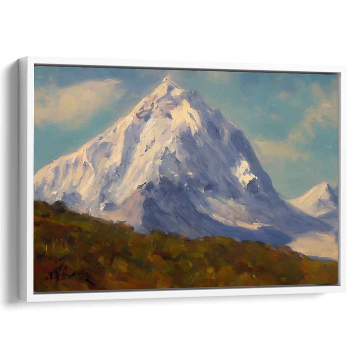 Alpenglow Essence: Impressionist Mountain Vista Canvas Art Print