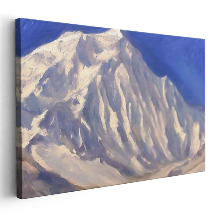 Solitude's Peak: Tranquil Mountain Landscape Canvas Art