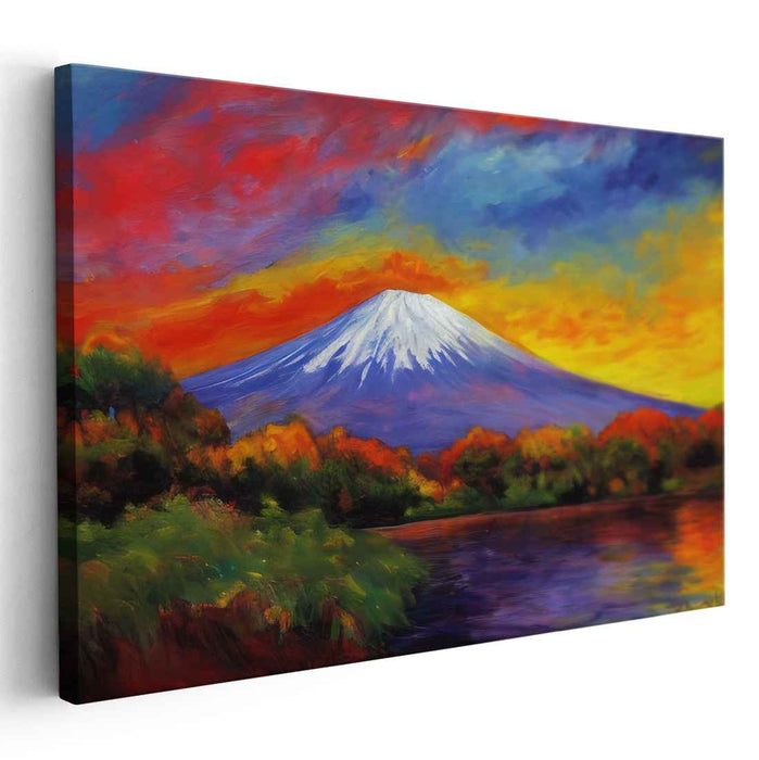 Color Splashed Meadow Dance: Vibrant Impressionist Landscape Canvas Art
