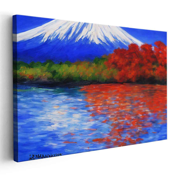 Majestic Tranquility Vision: Serene Mountain and Lake Landscape Canvas Art