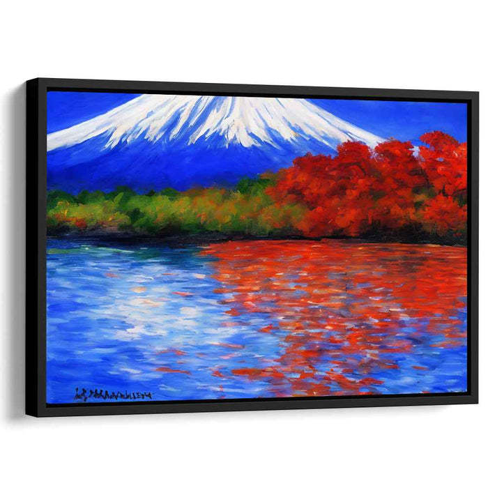 Majestic Tranquility Vision: Serene Mountain and Lake Landscape Canvas Art