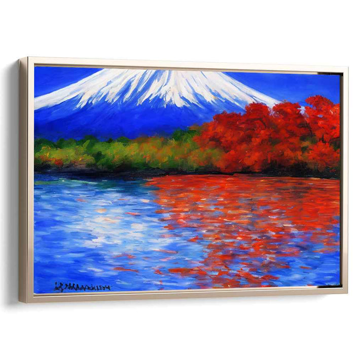 Majestic Tranquility Vision: Serene Mountain and Lake Landscape Canvas Art