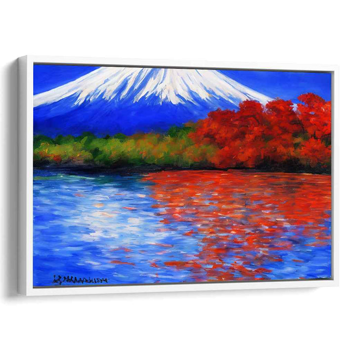 Majestic Tranquility Vision: Serene Mountain and Lake Landscape Canvas Art