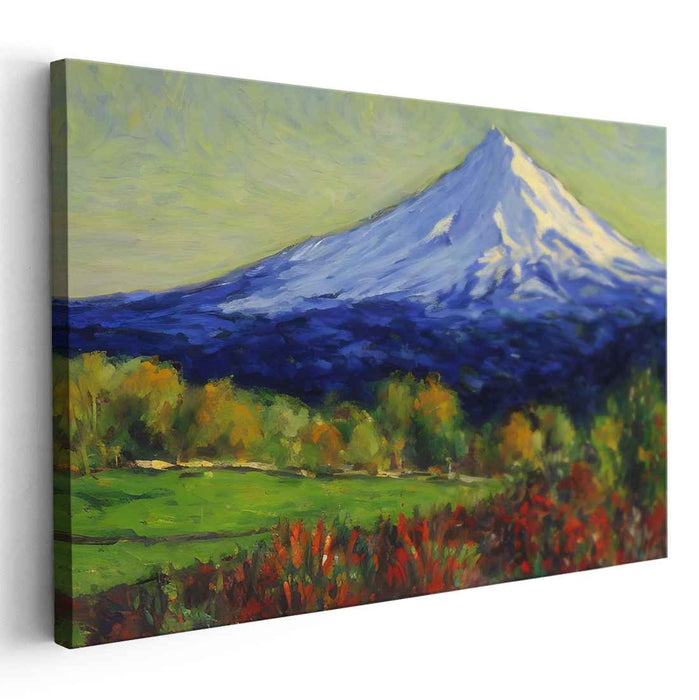 Colorful Brush Dance: Impressionist Landscape with Vibrant Foliage