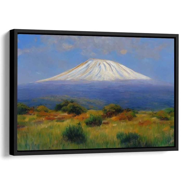 Azure Peak Haven: Majestic Mountain in Lush Landscape Canvas Art