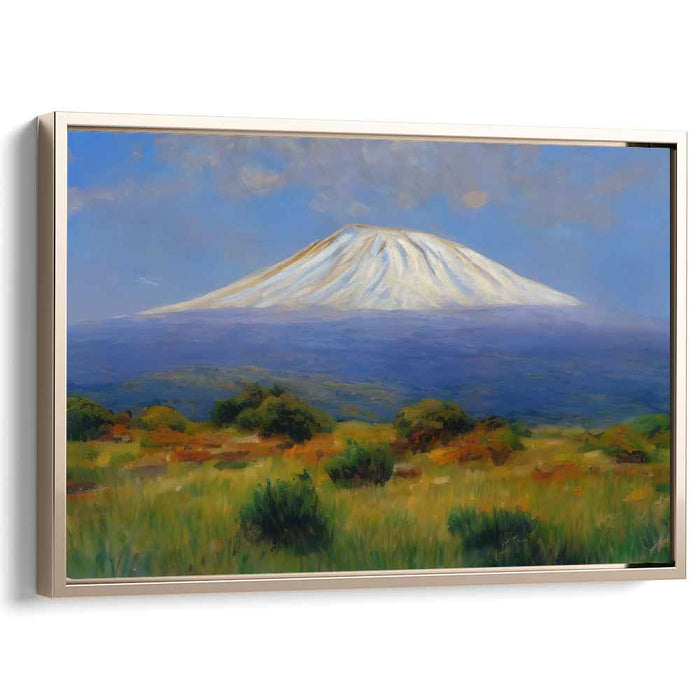 Azure Peak Haven: Majestic Mountain in Lush Landscape Canvas Art