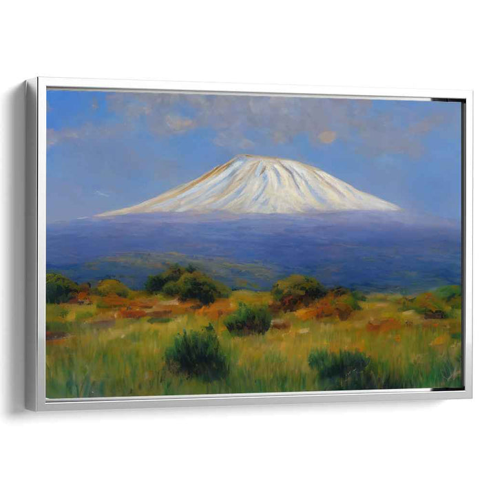Azure Peak Haven: Majestic Mountain in Lush Landscape Canvas Art