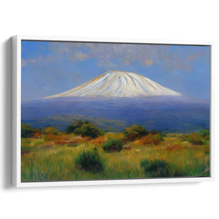 Azure Peak Haven: Majestic Mountain in Lush Landscape Canvas Art