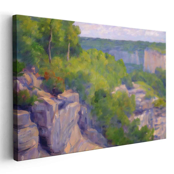 Subtle Brushstrokes Among Nature: Impressionist Landscape Canvas Art Print