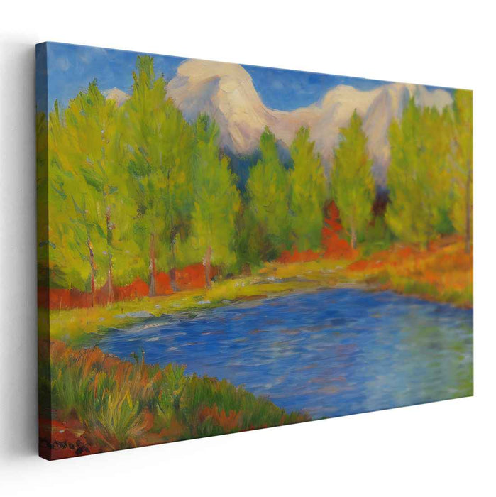 Mountain Melody of Fall: Serene Mountain Landscape with Vibrant Autumn Foliage