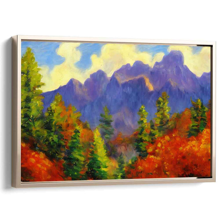 Whispers Of Fall Beauty: Impressionist Autumn Landscape Canvas Art Print