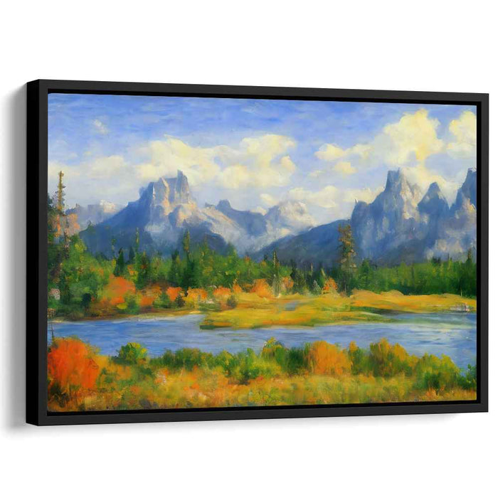 Peak Whisperers: Majestic Mountain Landscape Canvas Art Print