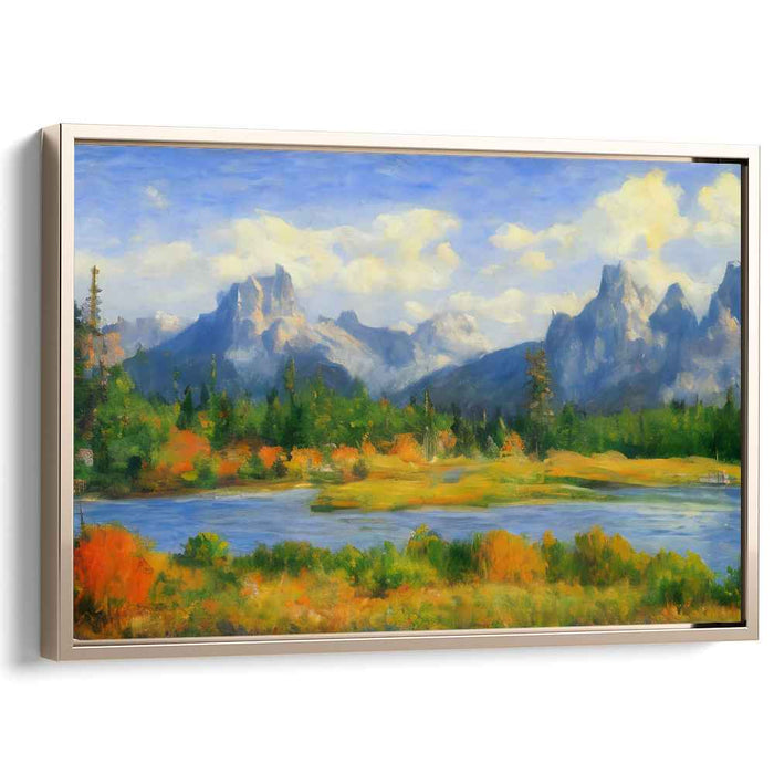 Peak Whisperers: Majestic Mountain Landscape Canvas Art Print