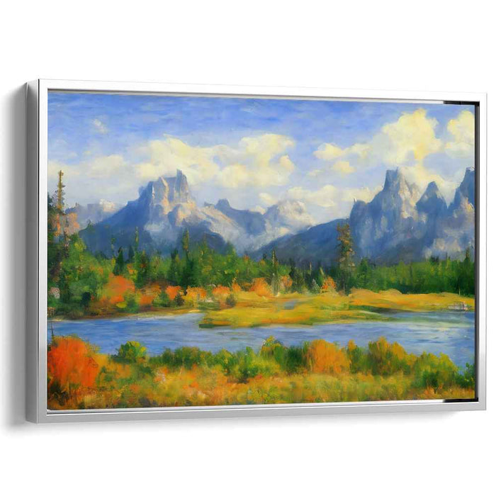 Peak Whisperers: Majestic Mountain Landscape Canvas Art Print
