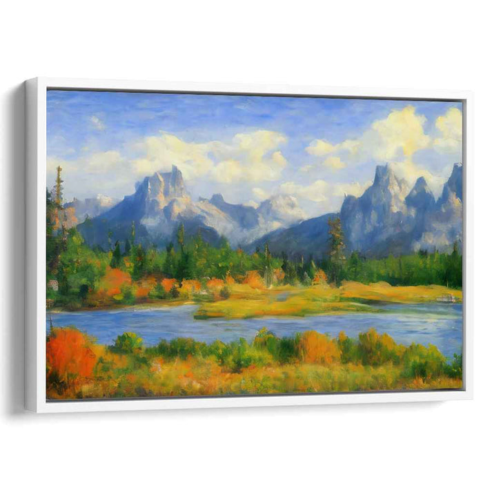 Peak Whisperers: Majestic Mountain Landscape Canvas Art Print