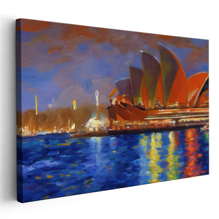 Opera Nocturne: Nighttime Symphony at Sydney Opera House Canvas Art Print
