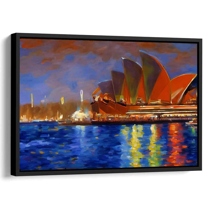 Opera Nocturne: Nighttime Symphony at Sydney Opera House Canvas Art Print