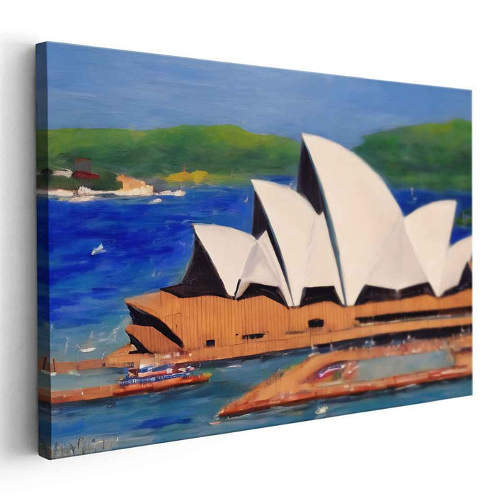 Coastline Chronicles: Iconic Waterfront Landmark Canvas Art Print