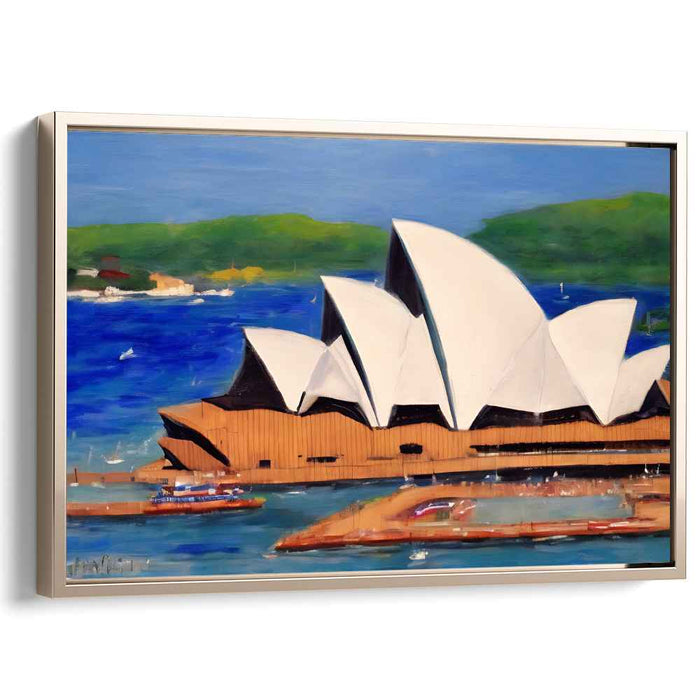 Coastline Chronicles: Iconic Waterfront Landmark Canvas Art Print