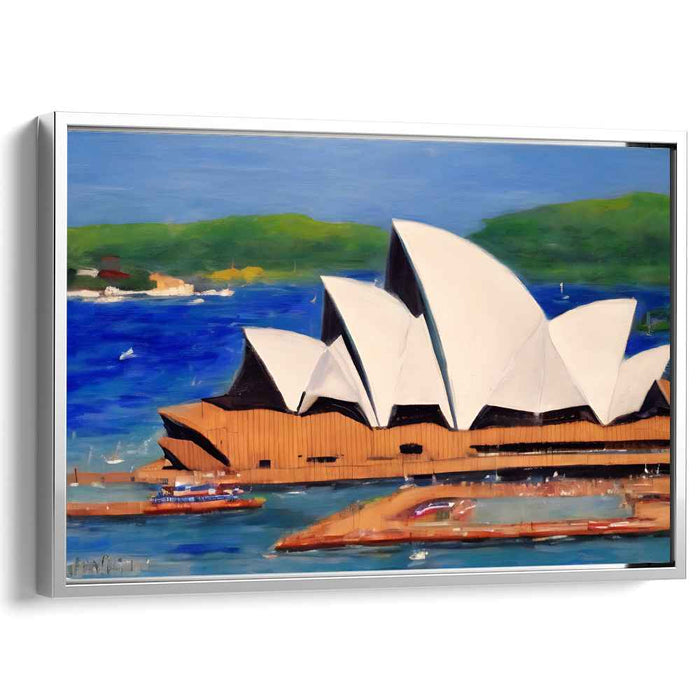 Coastline Chronicles: Iconic Waterfront Landmark Canvas Art Print