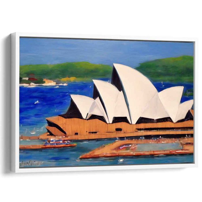 Coastline Chronicles: Iconic Waterfront Landmark Canvas Art Print