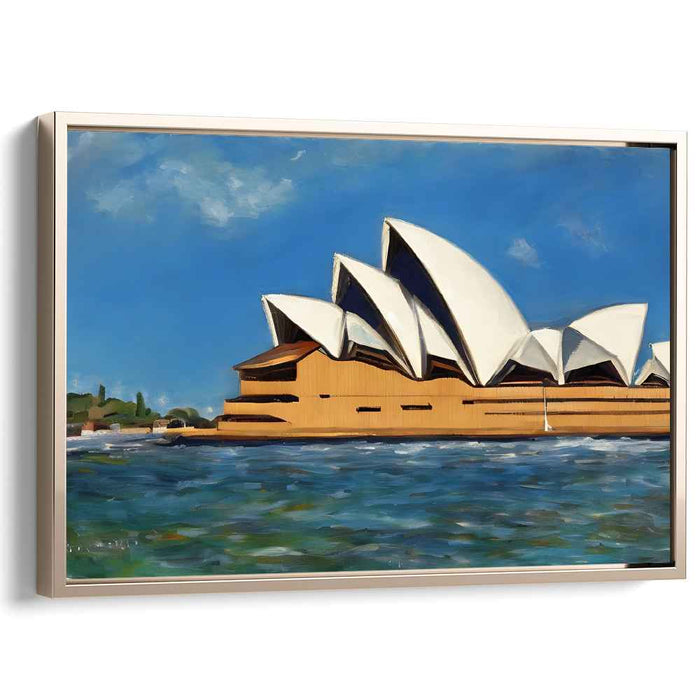 Echoes Of Cerulean Harmony: Sydney Opera House Under Azure Skies Canvas Art Print
