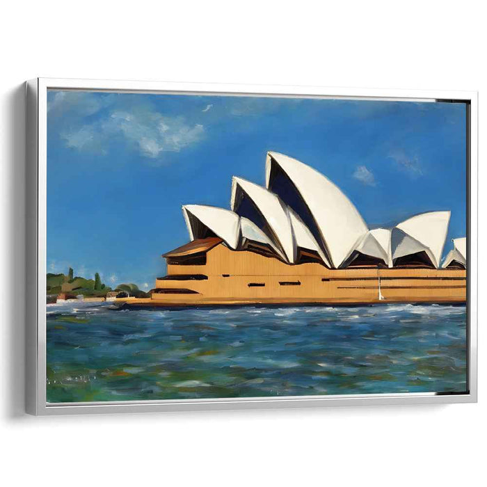Echoes Of Cerulean Harmony: Sydney Opera House Under Azure Skies Canvas Art Print
