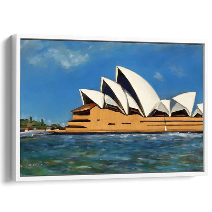 Echoes Of Cerulean Harmony: Sydney Opera House Under Azure Skies Canvas Art Print