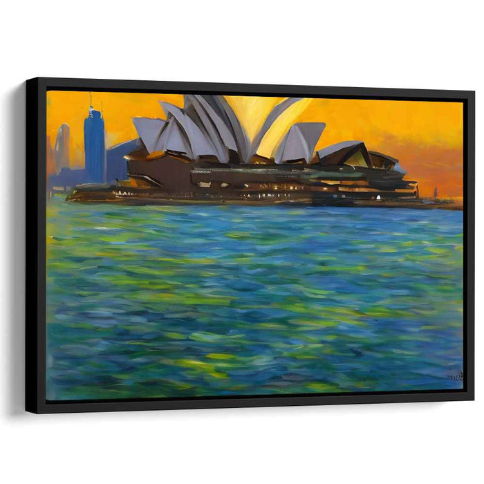 Harbor Whispering Breezes: Sydney Opera House at Sunset Canvas Art Print