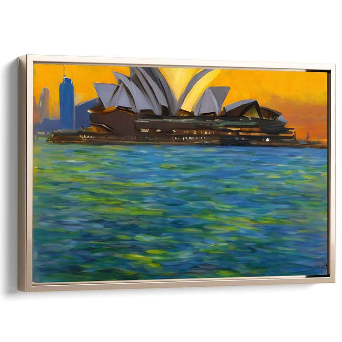 Harbor Whispering Breezes: Sydney Opera House at Sunset Canvas Art Print