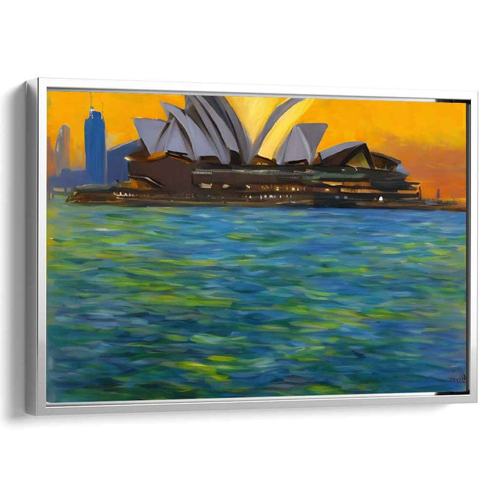 Harbor Whispering Breezes: Sydney Opera House at Sunset Canvas Art Print
