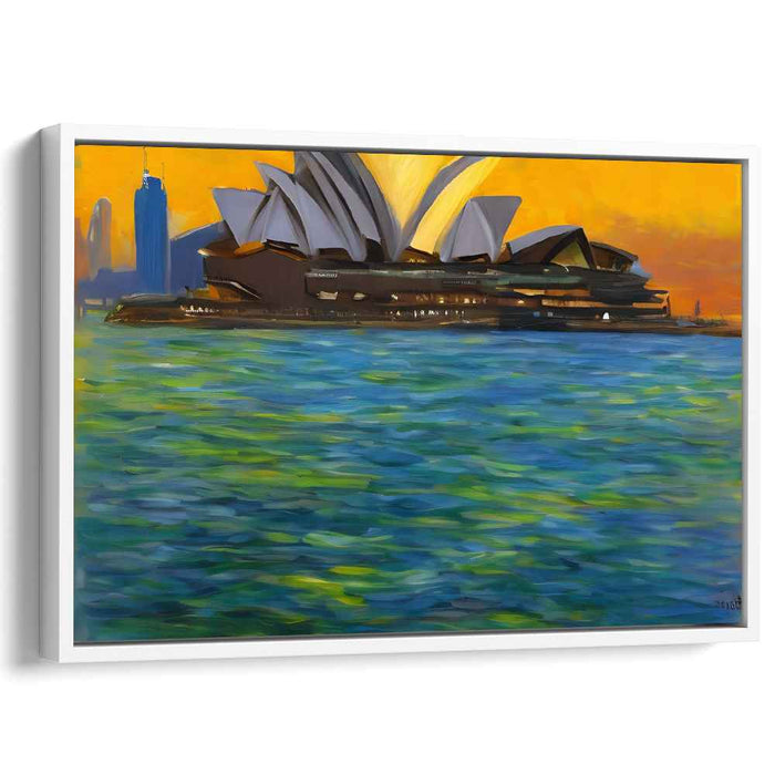 Harbor Whispering Breezes: Sydney Opera House at Sunset Canvas Art Print