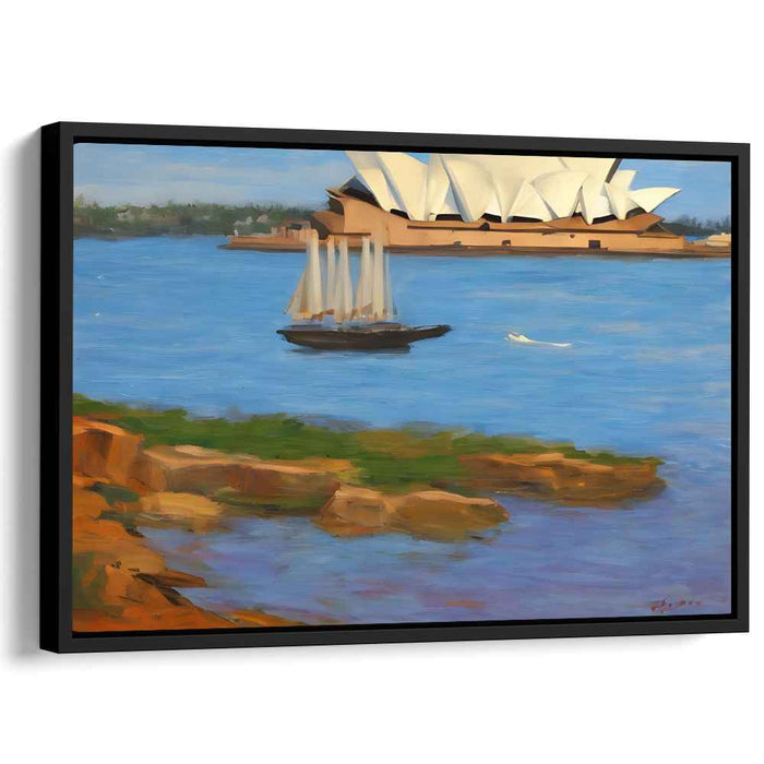 Harbor Legends Canvas Print: Classic Sailboat and Iconic Opera House Canvas Art Print
